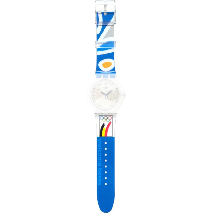 Swatch Plastic - X-Large - SUD ASUDK106D NOC Athens 2004 Belgium Strap band