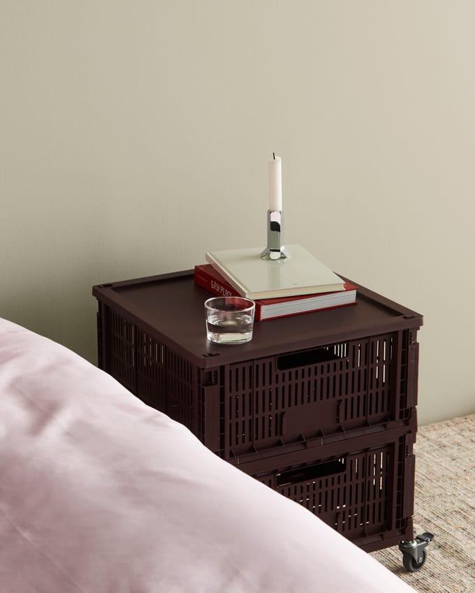 HAY Kleur Krat Mand Groot Vierkant - HAYCrateBordeaux