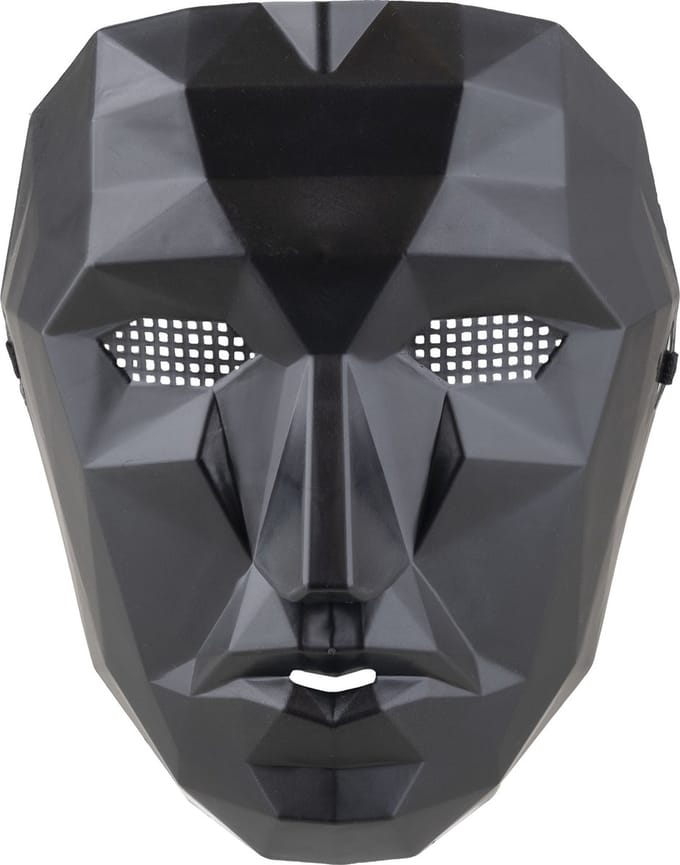 plastiek masker gezicht zwart Squid game