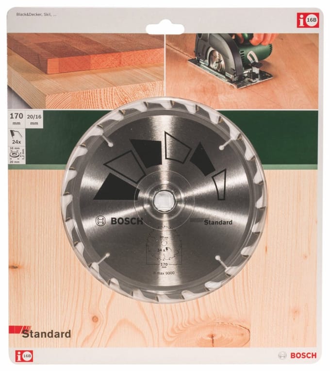Bosch Accessories Standard 2609256812 Hardmetaal-cirkelzaagblad 170 x 20 mm Aantal tanden: 24 1 stuk(s)