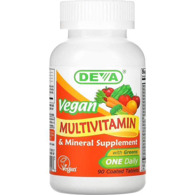 Deva, Complément Multivitaminé et Minéral Végétalien, 1 Comprimé par Jour, 90 Comprimés Enrobés