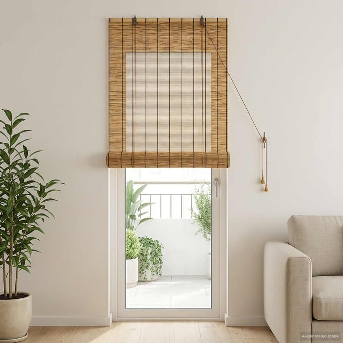 vidaXL - Rolgordijn - Bruin - 100 - x - 220 - cm - Riet