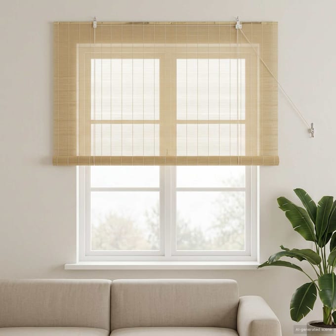 vidaXL - Rolgordijn - Naturel - 130 - x - 160 - cm - Bamboe