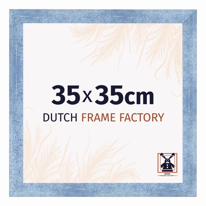 Fotolijst 35x35 cm - MDF - Helder Blauw Geveegd - Praag