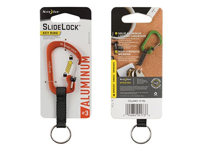 NITE IZE SlideLock Key Ring Aluminum - Orange