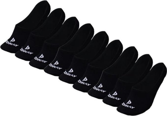 9-Pack Donnay - Footies - Antislip sokken - Black (020) - maat 39-42