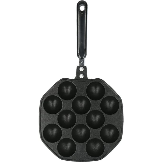 12 Holtes Aluminium Takoyaki Pan Maker Octopusballetjes Eierpannenkoekjes Bakpan Thuis Kookgereedschap black