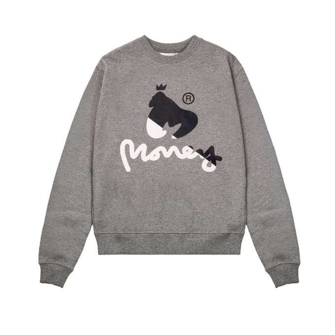 Money Sweatshirt met Chenille Ronde Hals voor Kinderen/Kinderen (Grijs)
