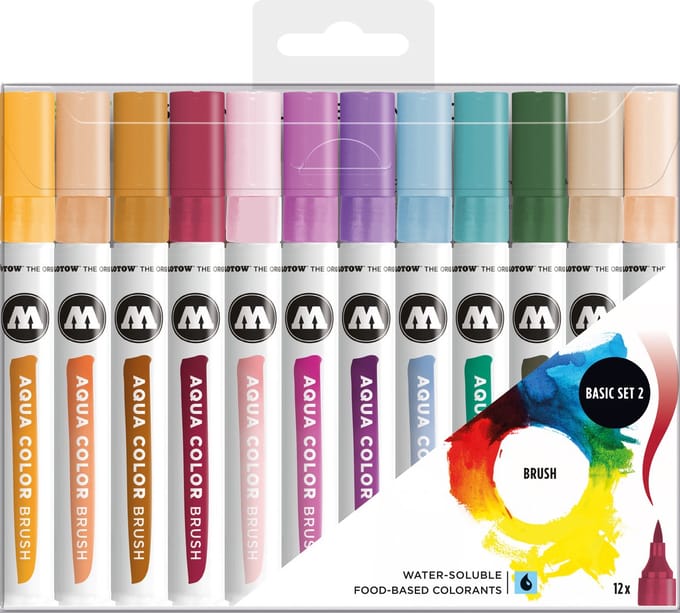 Molotow Aqua Color Brush Marker Basic Set 2