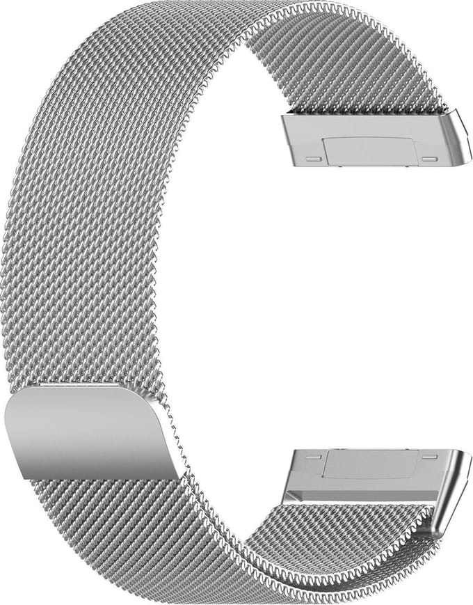 KELERINO. Milanees Bandje geschikt voor Fitbit Versa 3 / Sense – RVS – Zilver