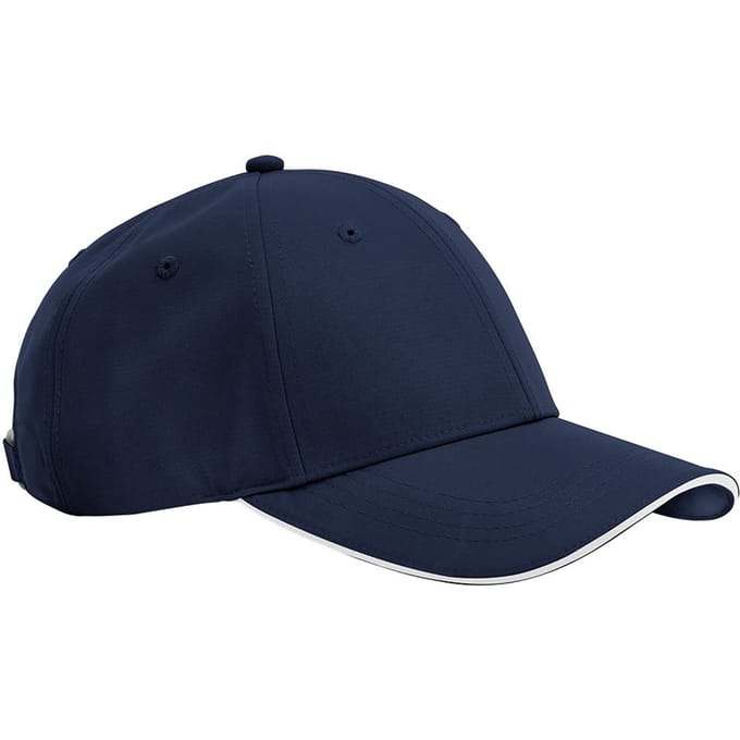 Beechfield Team Sports-Tech Baseballpet (Franse marine / Wit)