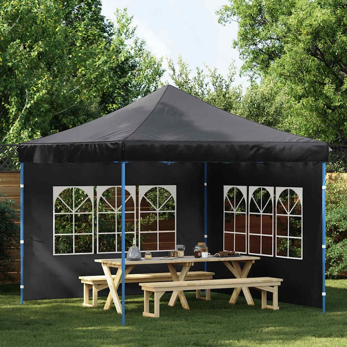 vidaXL - Tentwanden - met - raam - PE - antraciet - 2 - st