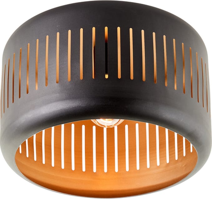 Brilliant Tyas - Plafondlamp - E27 max 1x60W - Zwart/Goud