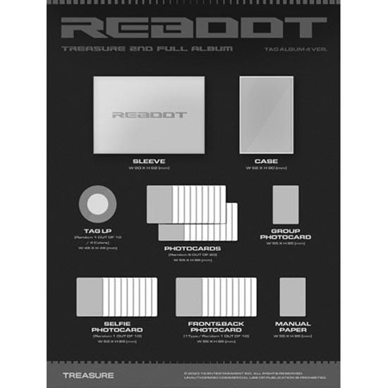 TREASURE 2e volledige album 'REBOOT' (YG TAG-ALBUM) Random Ver white
