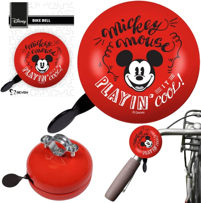 DISNEY Mickey Mouse Rode metalen fietsbel voor op het stuur, RETRO XL