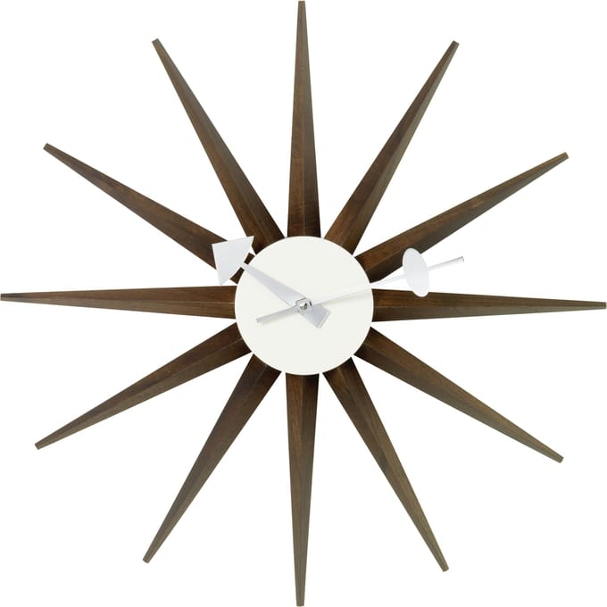 Vitra - Sunburst Clock - notenhout - bruin
