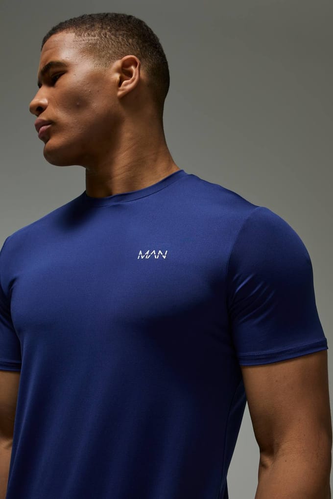 Heren Actief Regular Fit T-shirt | Navy | Size Medium