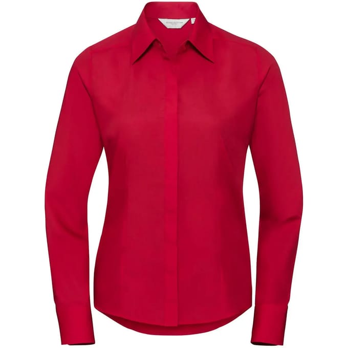Dameshemd met lange mouwen Russell Athletic Fitted Poplin