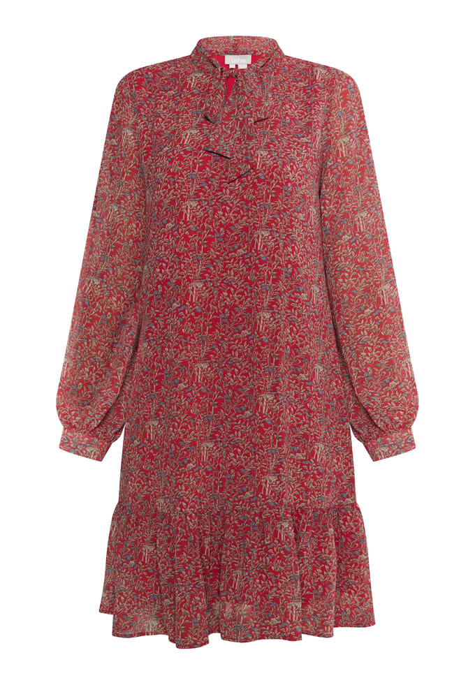 usha Midi-jurk met bloemenprint Dames Rood Veelkleurig