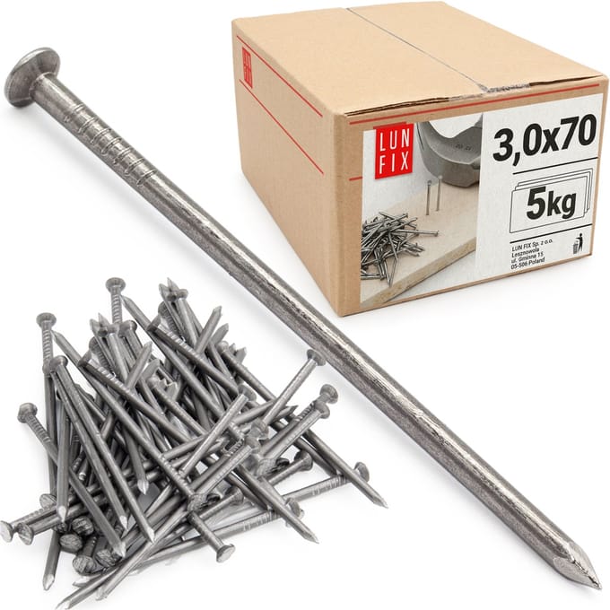 LUN FIX - Bouwspijkers 3x70 mm - zwart - 5kg