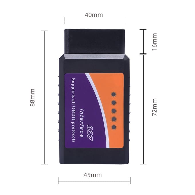 Auto ELM327 OBD2 Bluetooth Scanner Auto Diagnostische Scan Tool Voertuig OBDII Foutlezer zwart
