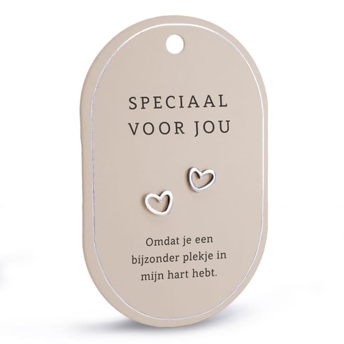 Hart oorbellen - Speciaal voor jou zilver