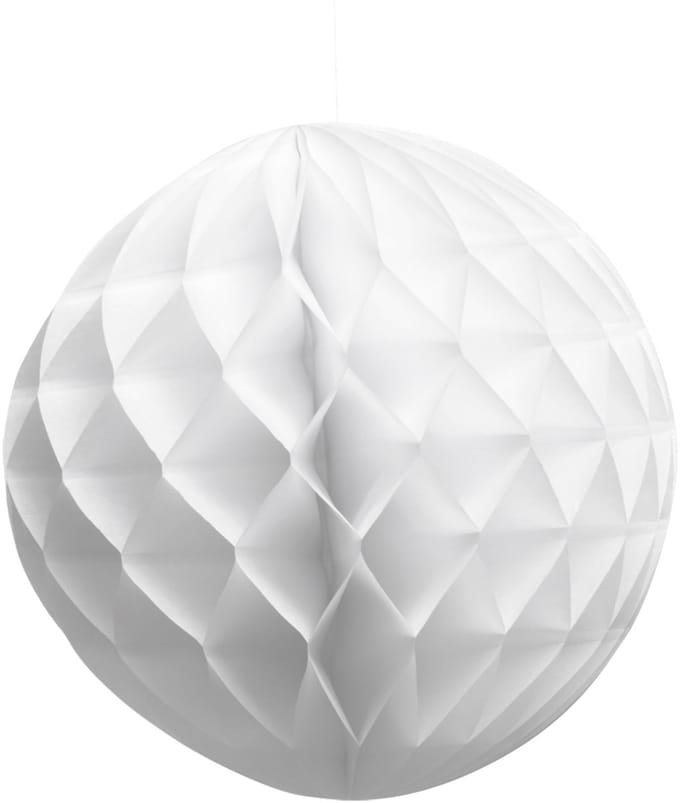 HOBI - Witte bal van honingraatpapier 25 cm