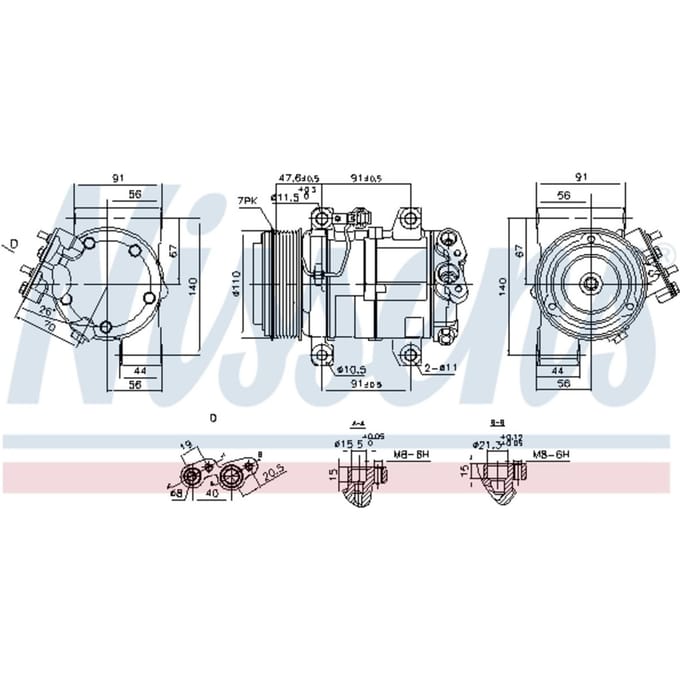 Compressor, airconditioner NISSENS 890874