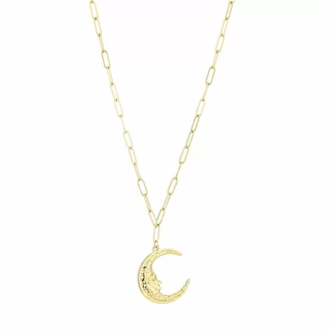 Bijoutheek Collier Schakel Maan Goud