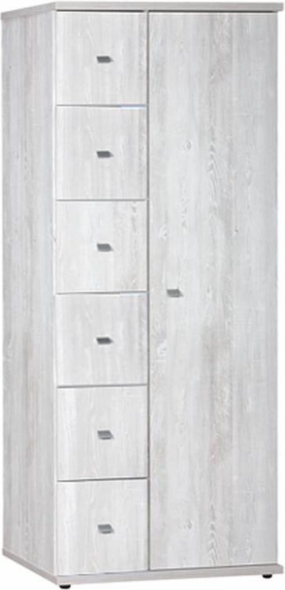 Kledingkast 2 Deurs - 200 x 83 x 58cm - Licht Grijs Hout - Son