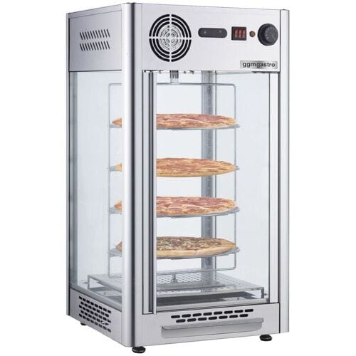 GGM Gastro Warmhaltevitrine - 470mm - 1,2 kW - mit 4 Ebenen - Edelstahl Zilver