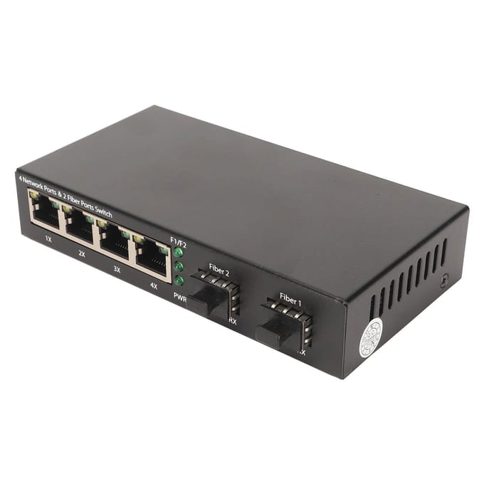 SFP-glasvezelswitch 6 poorten 10 100 1000M zelf-adaptieve LED-indicator Ethernet optische switch voor