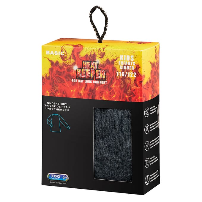 Thermoshirt kinderen antraciet - 1-Stuk - Antraciet / 128/134