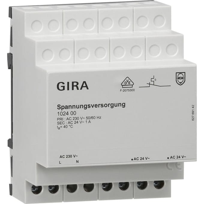 Gira AC 24V 1A Voeding Voor Weerstation DIN - 102400