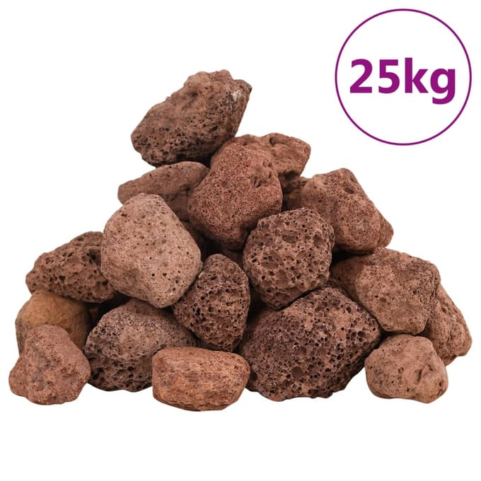 vidaXL - Lavastenen - 25 - kg - 3-5 - cm - rood