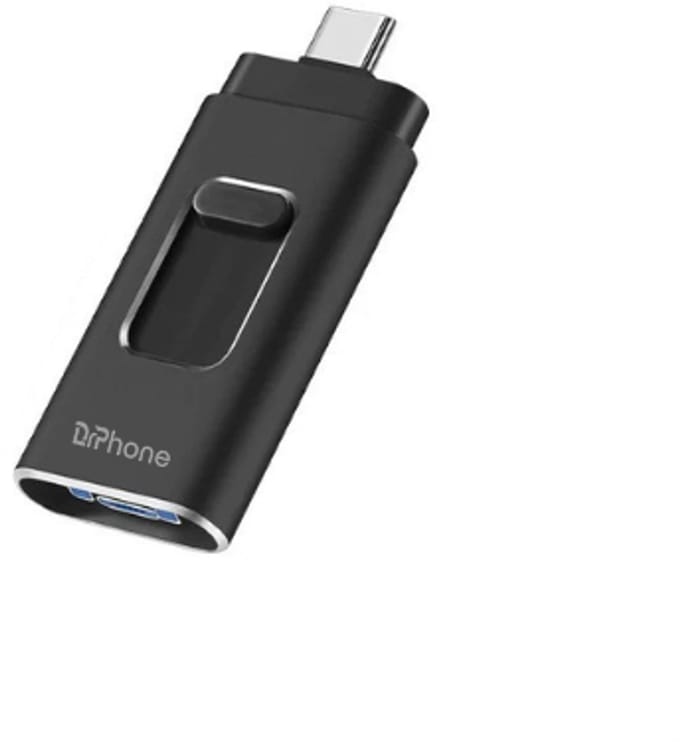 DrPhone EasyDrive - 32GB - 4 In 1 Flashdrive - OTG USB 3.0 + USB-C + Micro USB + Lightning iPhone - Android - Tablet Opslag