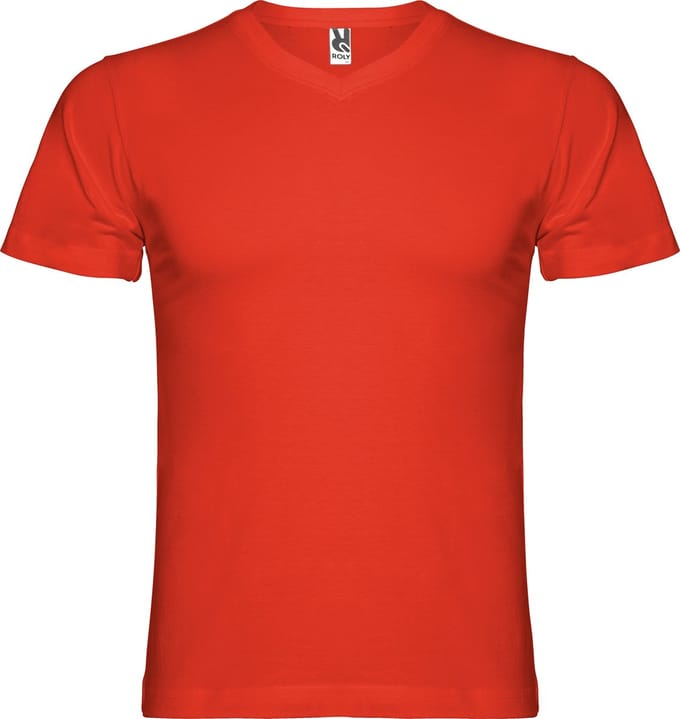 Rood T-shirt 'Samoyedo' met V-hals merk Roly maat M
