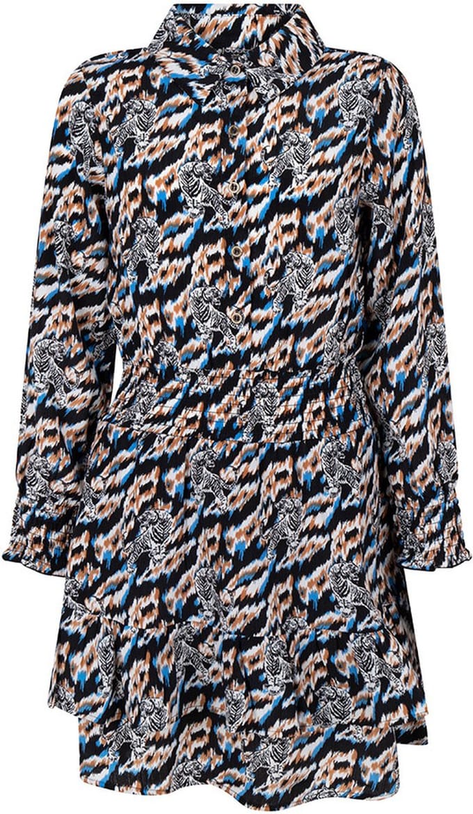 Meisjes jurk tiger - Ultra marine blauw
