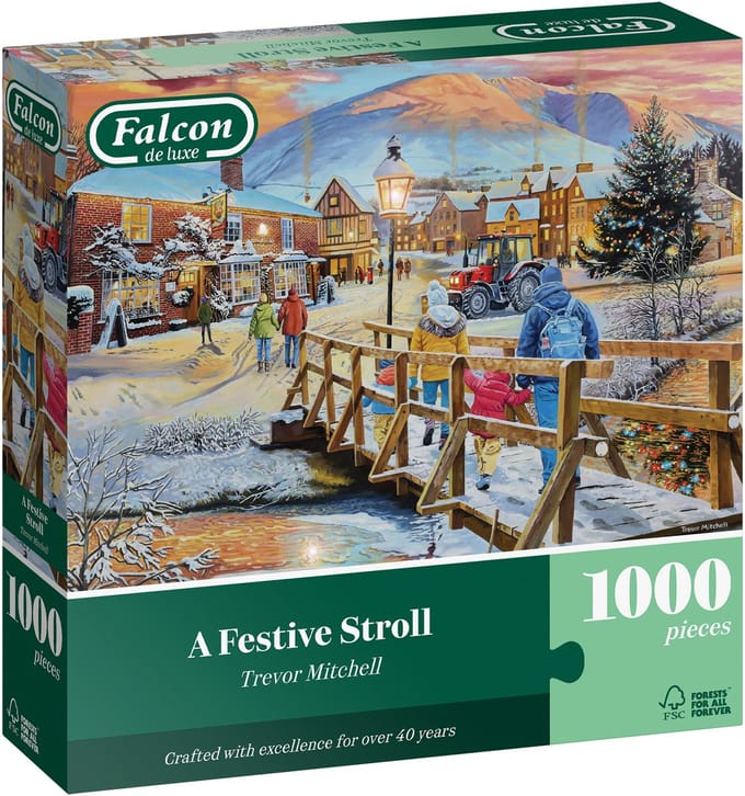 Falcon legpuzzel - 1000 stukjes - A Festive Stroll - Kerst puzzel.
