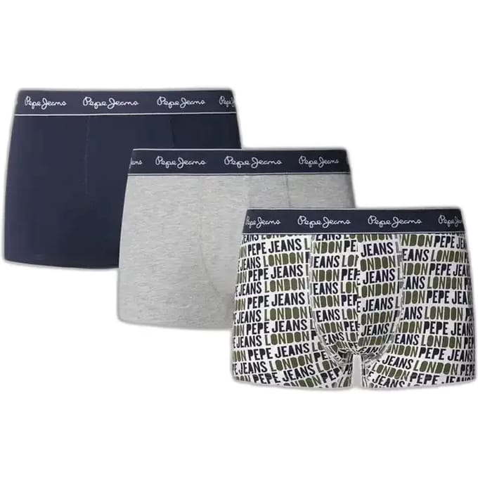 Pepe Jeans Ao Logo Boxers 3 Eenheden Blauw,Grijs XL Man