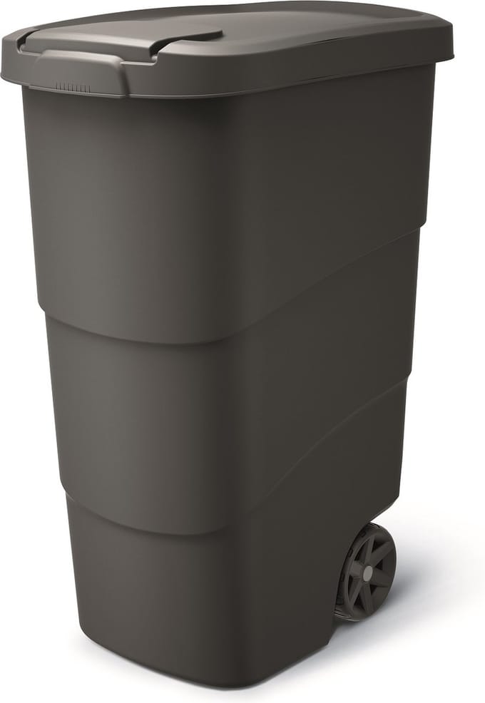Keden Afvalcontainer/rolemmer Basic - zwart - 90 liter - 58 x 39 x 78 cm - huis/tuin afval scheiden