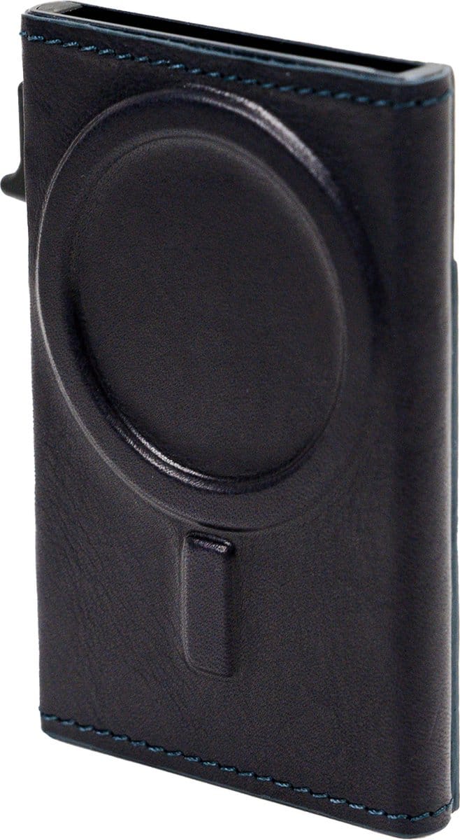 TonRFID Perotti Pasjeshouder / Kaarthouder - Uitschuifbaar - RFID - Leer - Magsafe - Zwart