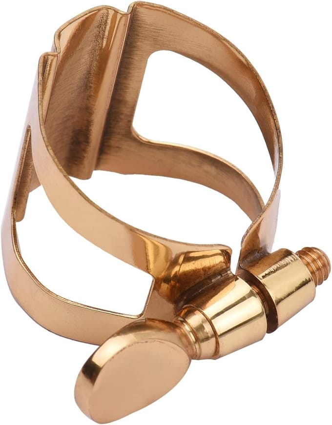 Saxofoon Bindmiddel - Rietklem - Muziek Maken - Enkele Schroef Verstelling - Compact Formaat - Goud