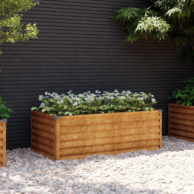 vidaXL - Verhoogde - tuinbak - 100x50x36 - cm - cortenstaal
