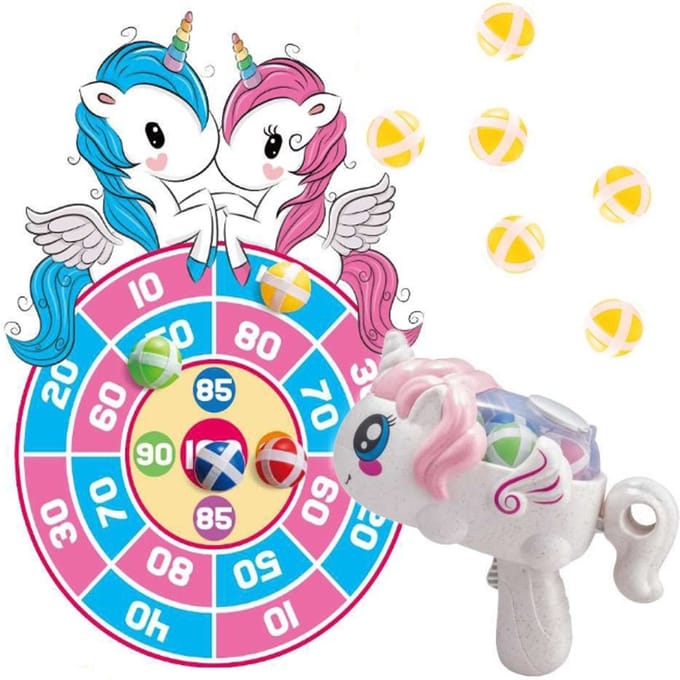 Woopie Velcro Darts Arcadespel 2-in-1 Set Shield Launcher Eenhoorn