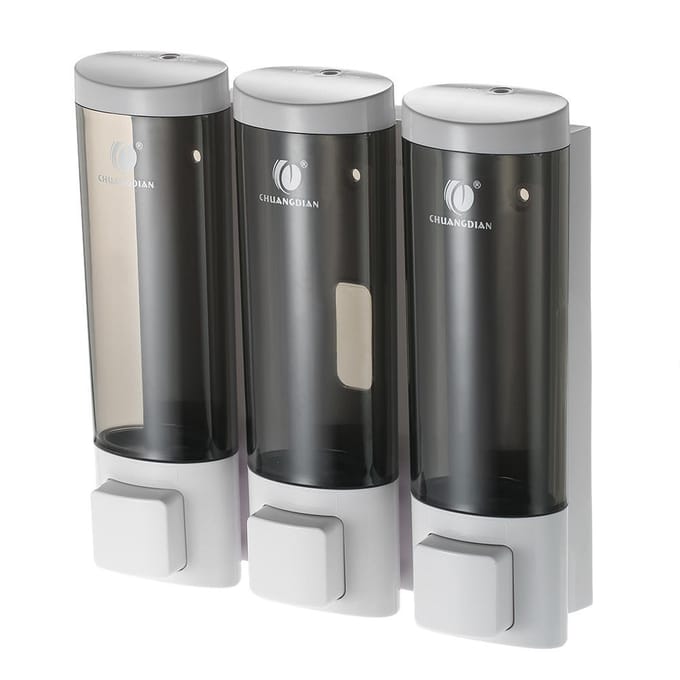 200ml*3 Wandmontage Seifenspender Shampoo Spender Seife Zeepdispenser gray