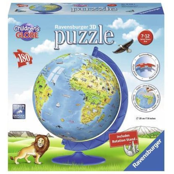 Ravensburger XXL Kinder globe (Engels) - 3D Puzzel - 180 stukjes
