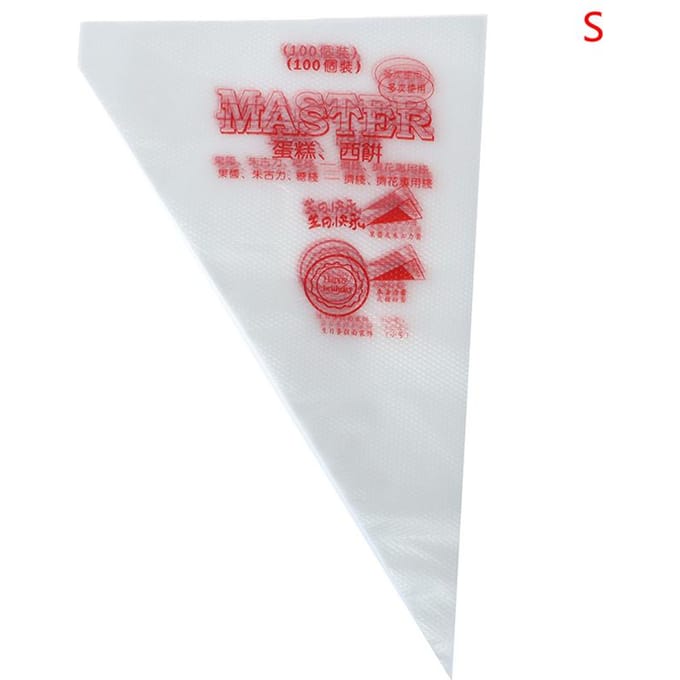 100 Stuks Voedselkwaliteit Plastic Spuitzak Gebak Fondant Taartdecoratie S white