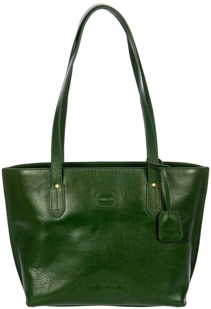 BRIC'S Leren schoudertas shopper Volterra Shopping Pine groen