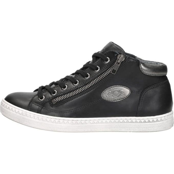 Aqa Zwart Leren Dames Sneakers - Zwart - 37